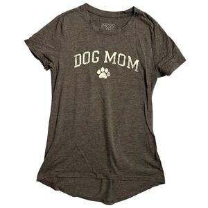 Modern Lux Dog Mom Graphic T-Shirt Womens Size M Gray Casual Short Sleeve